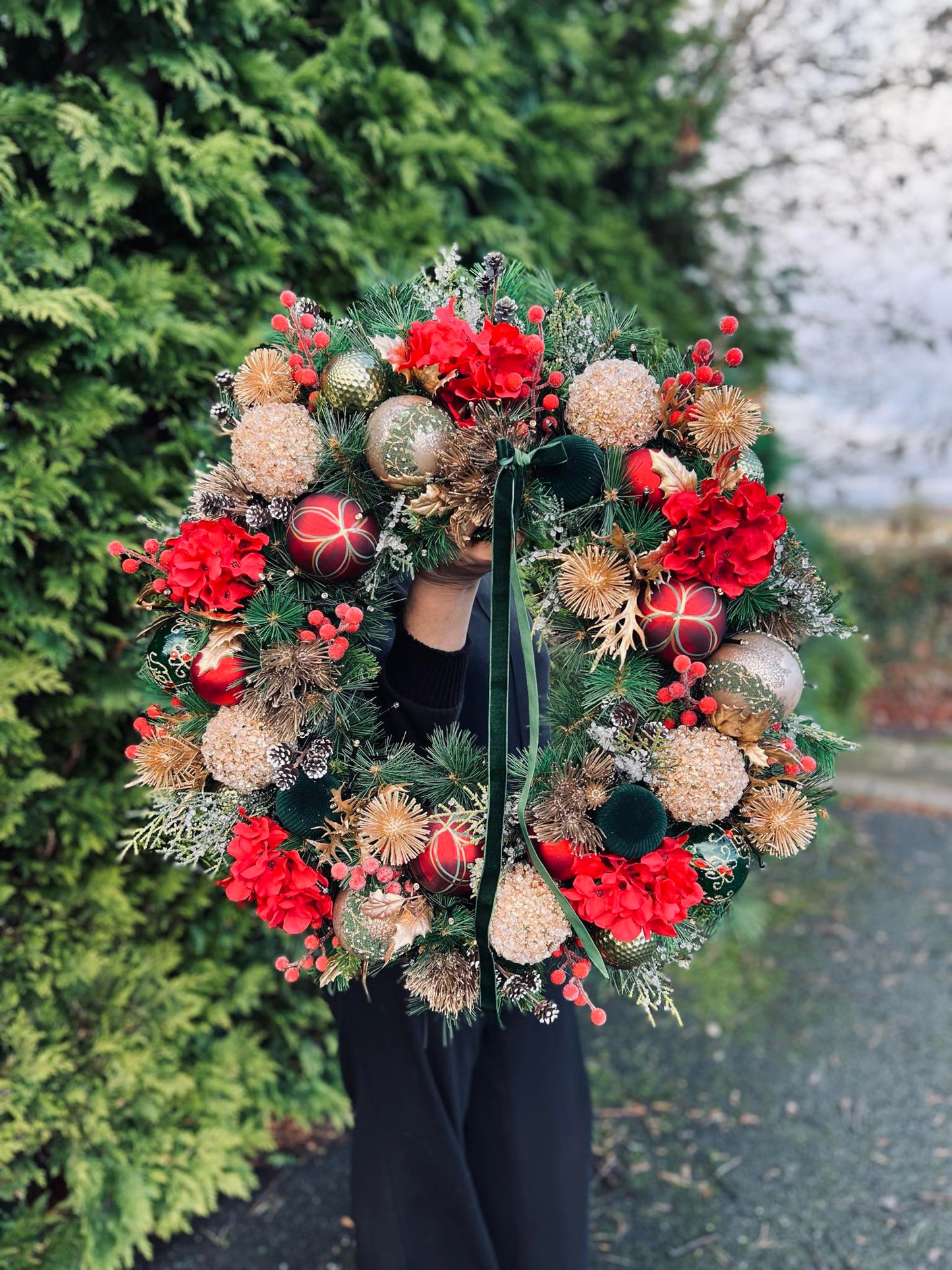 Faux Christmas Wreath 60cm