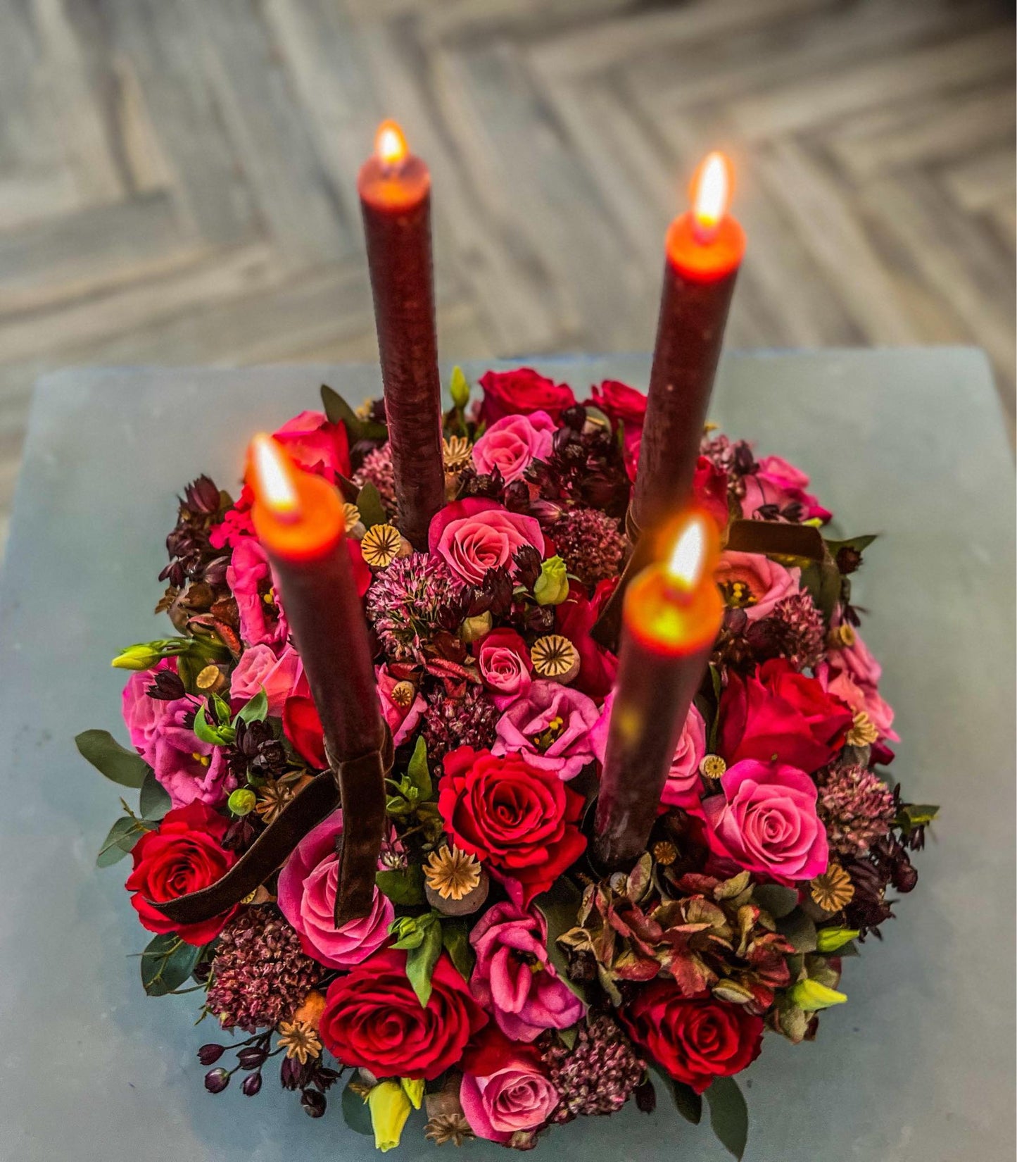 Opulent Table Arrangement with Candles